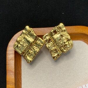 Yves Saint Laurent Gold Sculpted Earrings